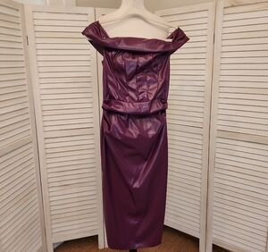 Cherley Plum  Vegan Leather Dress Size S NWT